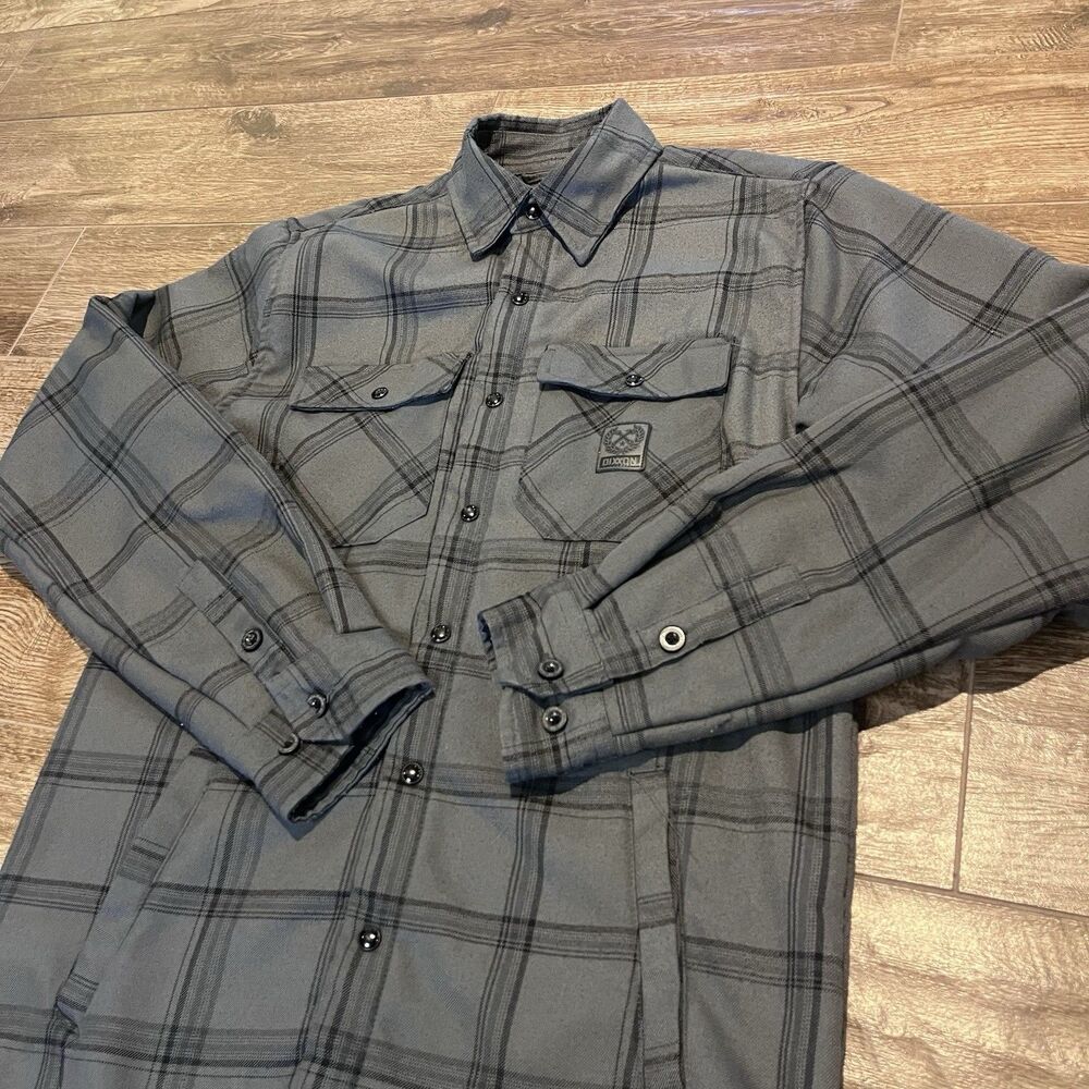 DIXXON Flannel "DAKOTA" Men's XS Sherpa Plaid Gray Lined Flannel Jacket Snap